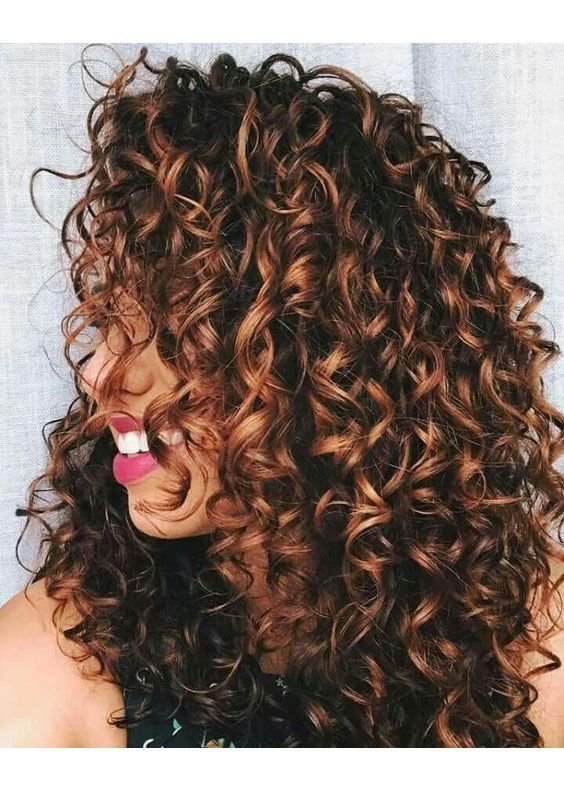 highlights in curly hair (Balayage Style)